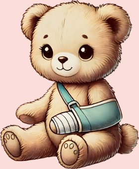 Motif Teddy Réconfortant Plâtré : L'Ours Symbole de Courage et d'Amour personnalisé sur vêtement