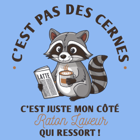 Motif T-shirt Humour : Mon Côté Raton Laveur personnalisé sur vêtement