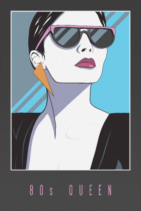 Affirmez votre style avec ce motif '80s Queen' inspiré des icônes de la mode. Une illustration chic et audacieuse, capturant l'essence des a...