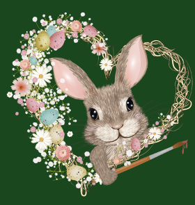 T-shirt Pâques : lapin enchanteur peignant des œufs pastel. Un design adorable et printanier pour célébrer la fête avec style et originalité...