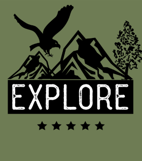 Ce motif 'Explore' est une invitation à l'aventure en pleine nature. Avec ses montagnes majestueuses, son aigle en plein vol et sa forêt den...