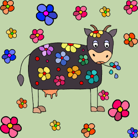 Motif La Vache Stylée personnalisé sur vêtement