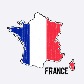 Frankreich Flagge Landkarte Umriss