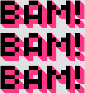 Motif Bam! Bam! Bam! Style Comique personnalisé sur vêtement