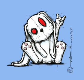 Motif Lapin Rockeur Métal à imprimer