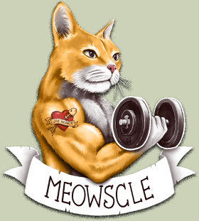 Motif Miaou-Muscle personnalisé sur vêtement