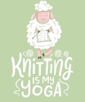 Motif T-Shirt Tricot & Yoga: Knitting Is My Yoga à imprimer
