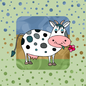 Motif La Vache Joyeuse personnalisé sur vêtement