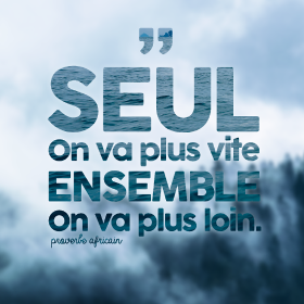 Motif T-shirt Proverbe : Ensemble on va plus loin personnalisé sur vêtement