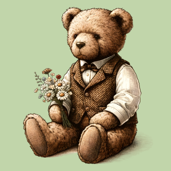 Teddy Vintage Fleuri: Douce Nostalgie