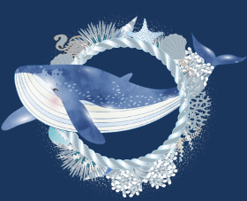 Motif Baleine Bleue et Récif Corallien - Style Aquarelle personnalisé sur vêtement