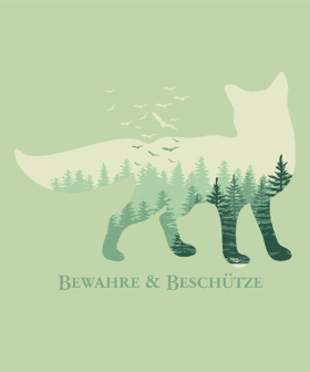 Plongez au cœur de la nature avec ce motif unique de renard. Une silhouette élégante abritant une forêt luxuriante et des oiseaux en plein v...