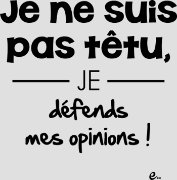 Je Ne Suis Pas Têtu... Vraiment !