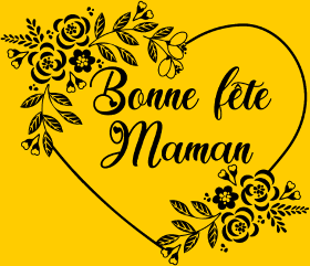 Motif Bonne Fête Maman : Cœur Fleuri Éternel personnalisé sur vêtement