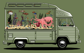 Motif Camperarium : L'Art du Voyage Nomade personnalisé sur vêtement