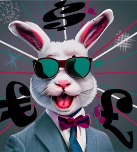 Motif Lapin Business Man personnalisé sur vêtement