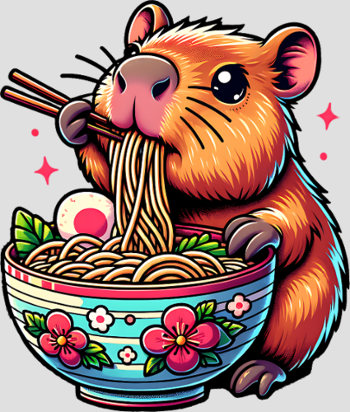 Mignon Kawaii Capybara Ramen Anime