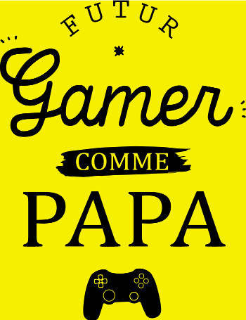 T-Shirt 'Futur Gamer comme Papa' - Humour Père & Enfant