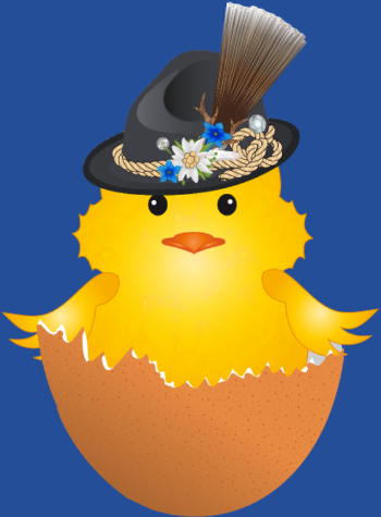 Adorable Poussin Bavarois en Costume Traditionnel