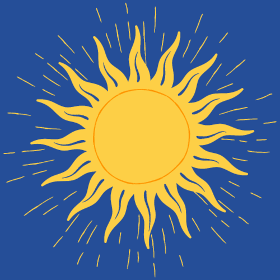 Motif Dessin de Soleil Éclatant personnalisé sur vêtement