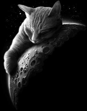 Motif Mooncat : Le Chat de la Lune personnalisé sur vêtement