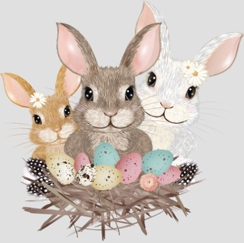 Famille de Lapins de Pâques Pastel Adorables
