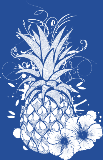 Ananas Tropical Blanc Stylisé