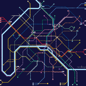 Naviguez dans la capitale avec style grâce à ce t-shirt affichant le plan détaillé et coloré du métro parisien. Un design original et pratiq...