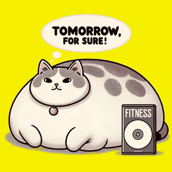 Le Chat Paresseux du Fitness : Demain, c'est sûr !