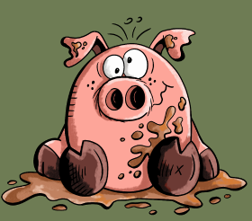 Motif Cochon dans la boue - Animal de la ferme personnalisé sur vêtement