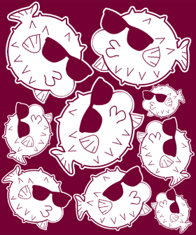 Motif Poisson Globe Lunettes Cool personnalisé sur vêtement