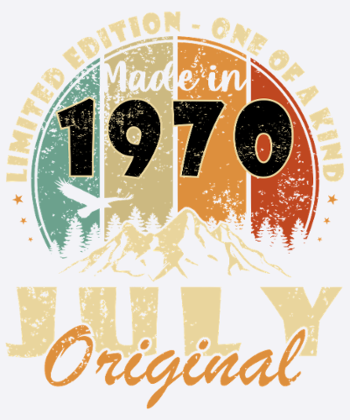 Geburtstag 1970 Jahrgang Juli Retro Geschenk