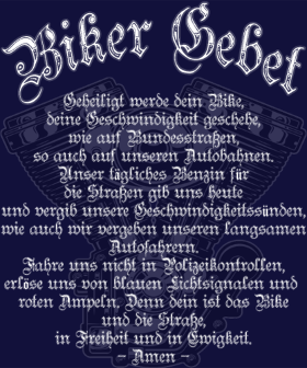 Exprimez votre esprit libre avec ce t-shirt unique. Le motif détaillé d'un moteur V-Twin, associé à une prière emblématique, est parfait pou...