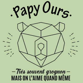 Motif T-shirt Papy Ours Grognon, Adoré Malgré Tout à imprimer