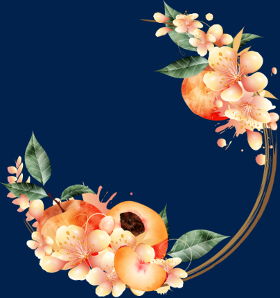 Motif Pêche et Fleur en Couronne Tendance personnalisé sur vêtement