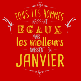 Motif T-Shirt Homme 'Les Légendes Naissent en Janvier' personnalisé sur vêtement