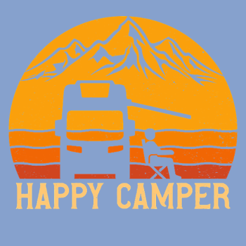 Campeur Heureux Rétro Design
