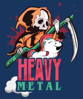 Motif Squelette Guitariste Heavy Metal personnalisé sur vêtement