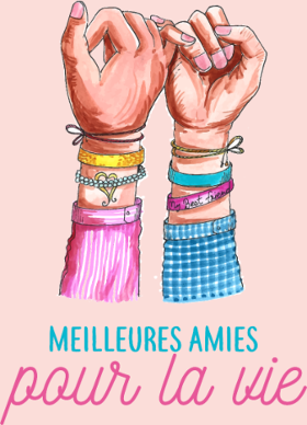 Motif Meilleures Amies pour la Vie personnalisé sur vêtement