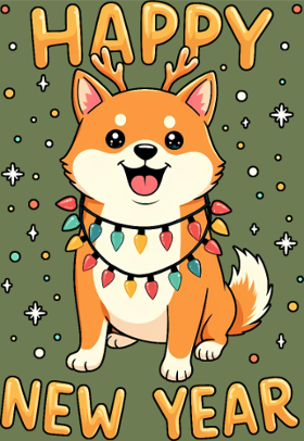 Célébrez les fêtes de fin d'année avec votre Shiba Inu grâce à ce t-shirt festif. Un design adorable avec des lumières de Noël pour les amou...