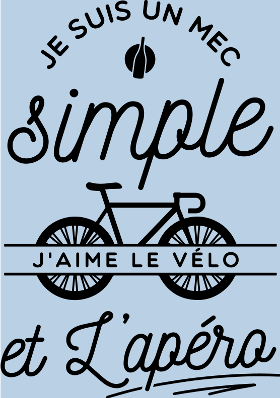 Motif T-shirt "Mec Simple, Vélo & Apéro" à imprimer