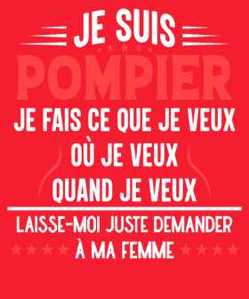 T-shirt humoristique 'Pompier en couple'. Le cadeau idéal et drôle pour votre homme pompier, mari, petit ami ou collègue.