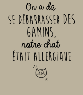 Motif T-shirt Humour : Mon Chat Est Allergique personnalisé sur vêtement