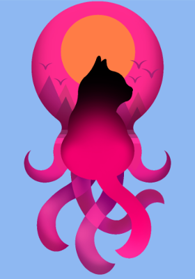 Motif Octo-Chat Fantastique personnalisé sur vêtement
