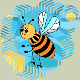 Motif L'Abeille Élégante personnalisé sur vêtement