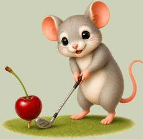 Motif La Souris Golfeuse personnalisé sur vêtement