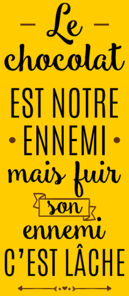 Motif Je peux pas, j'ai chocolat personnalisé sur vêtement