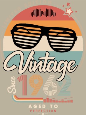 Motif Vintage Depuis 1962 : Un Classique Rétro personnalisé sur vêtement