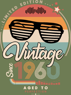 Motif Vintage Depuis 1960 : L'Année Fondatrice personnalisé sur vêtement