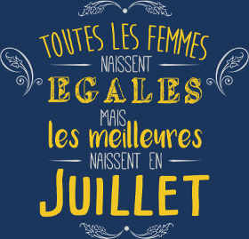 Motif Reine de Juillet : Les Légendes Naissent en Été personnalisé sur vêtement